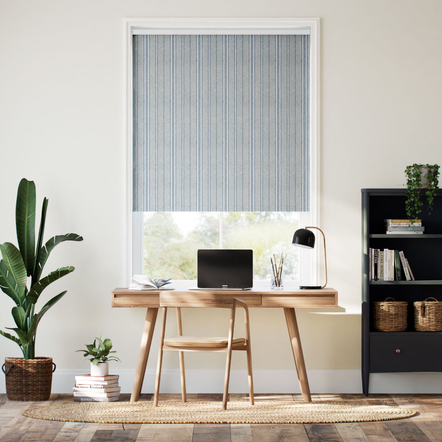 Colorized Choices Taylor Blue Grey Stripe Roller Blind 5243