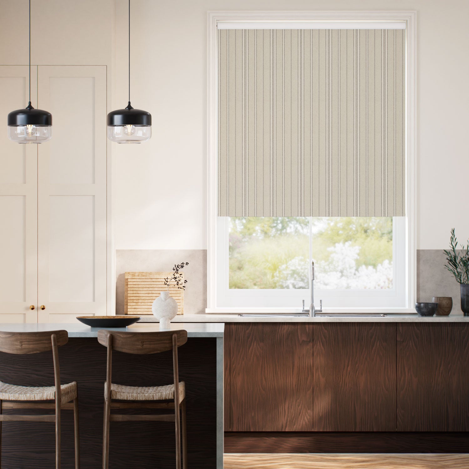 Colorized Twist2Go Choices Taylor Latte Stripe Roller Blind 5275