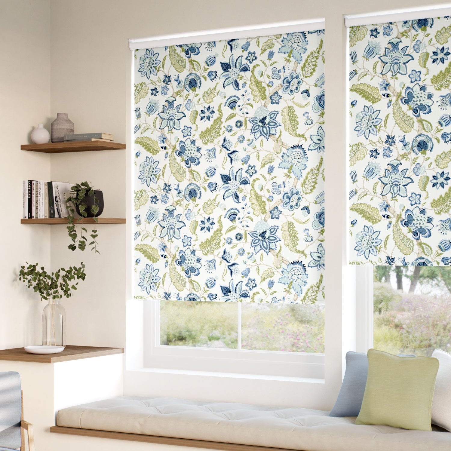 ColorizedZoom Newnham Courtney Cobalt Sage Roller Blind 5319