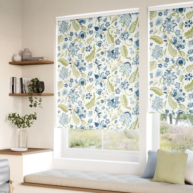 ColorizedZoom Newnham Courtney Cobalt Sage Roller Blind 5319