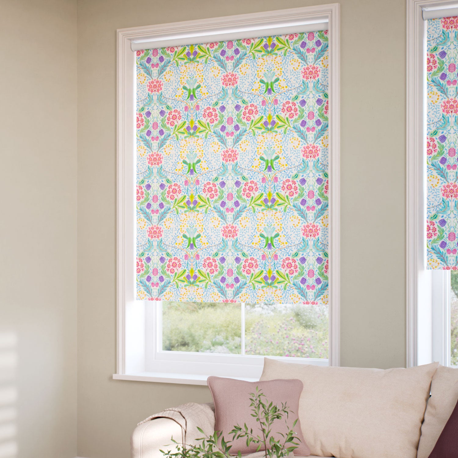 ColorizedZoom Elm House Summer Green Roller Blind