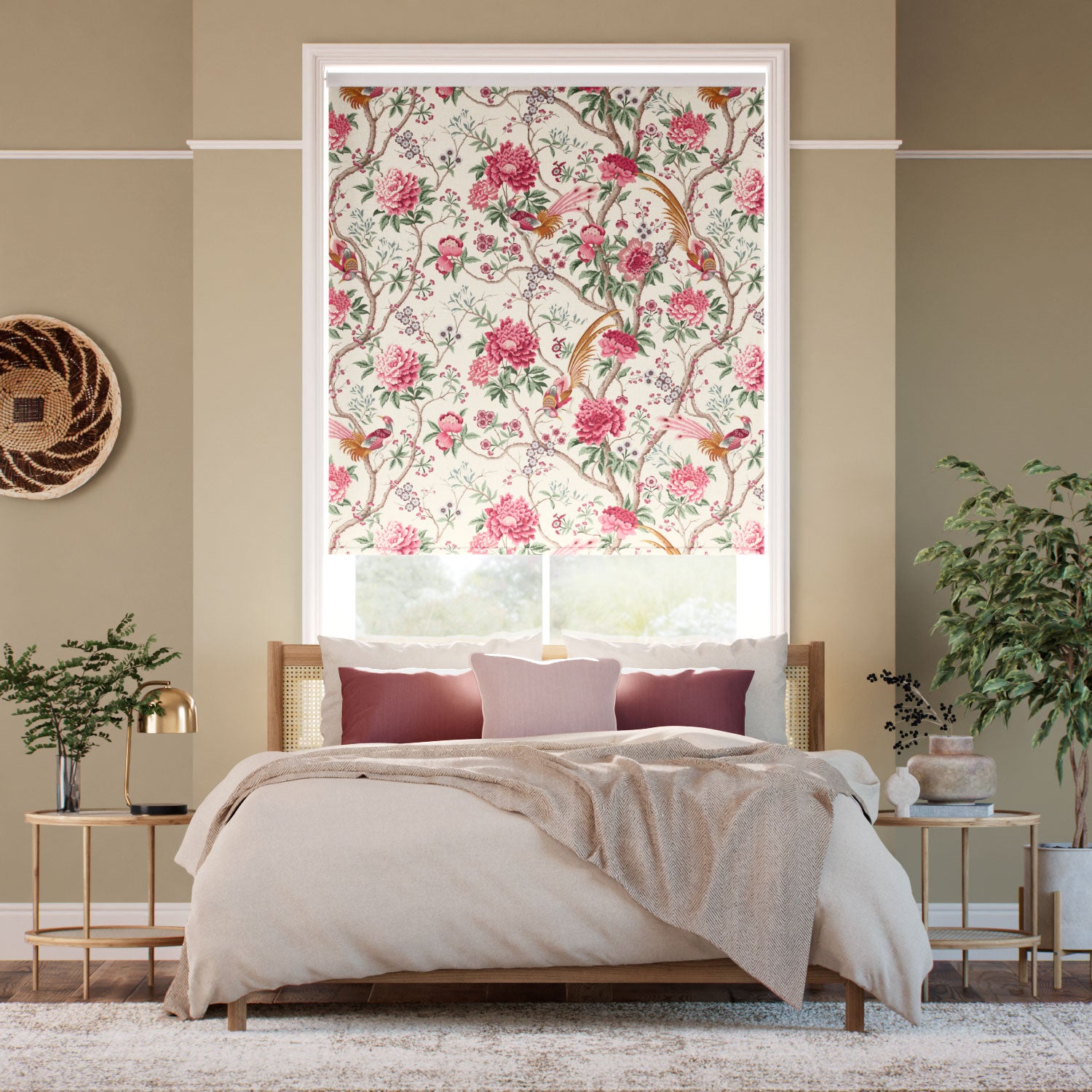 Colorized Elysian Paradise Fuchsia Roller Blind 5365