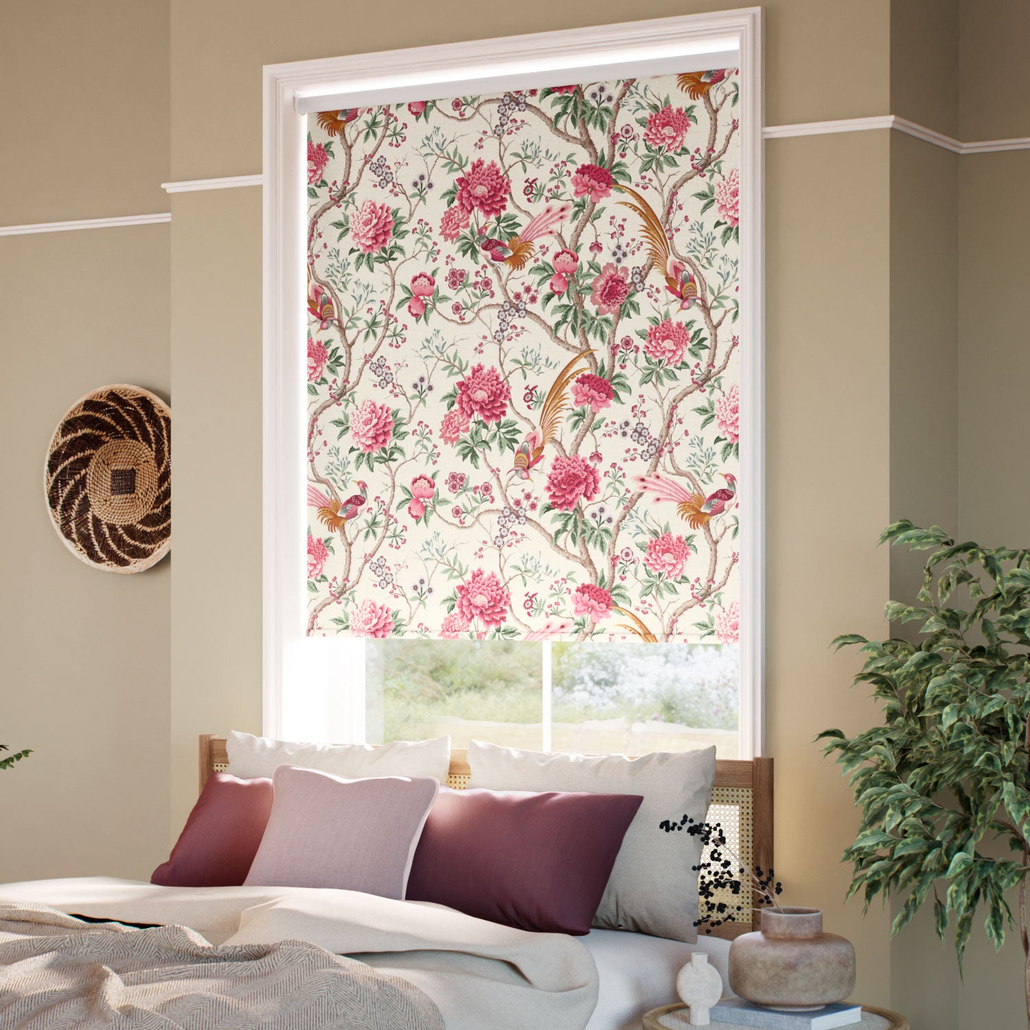 ColorizedZoom Elysian Paradise Fuchsia Roller Blind 5365