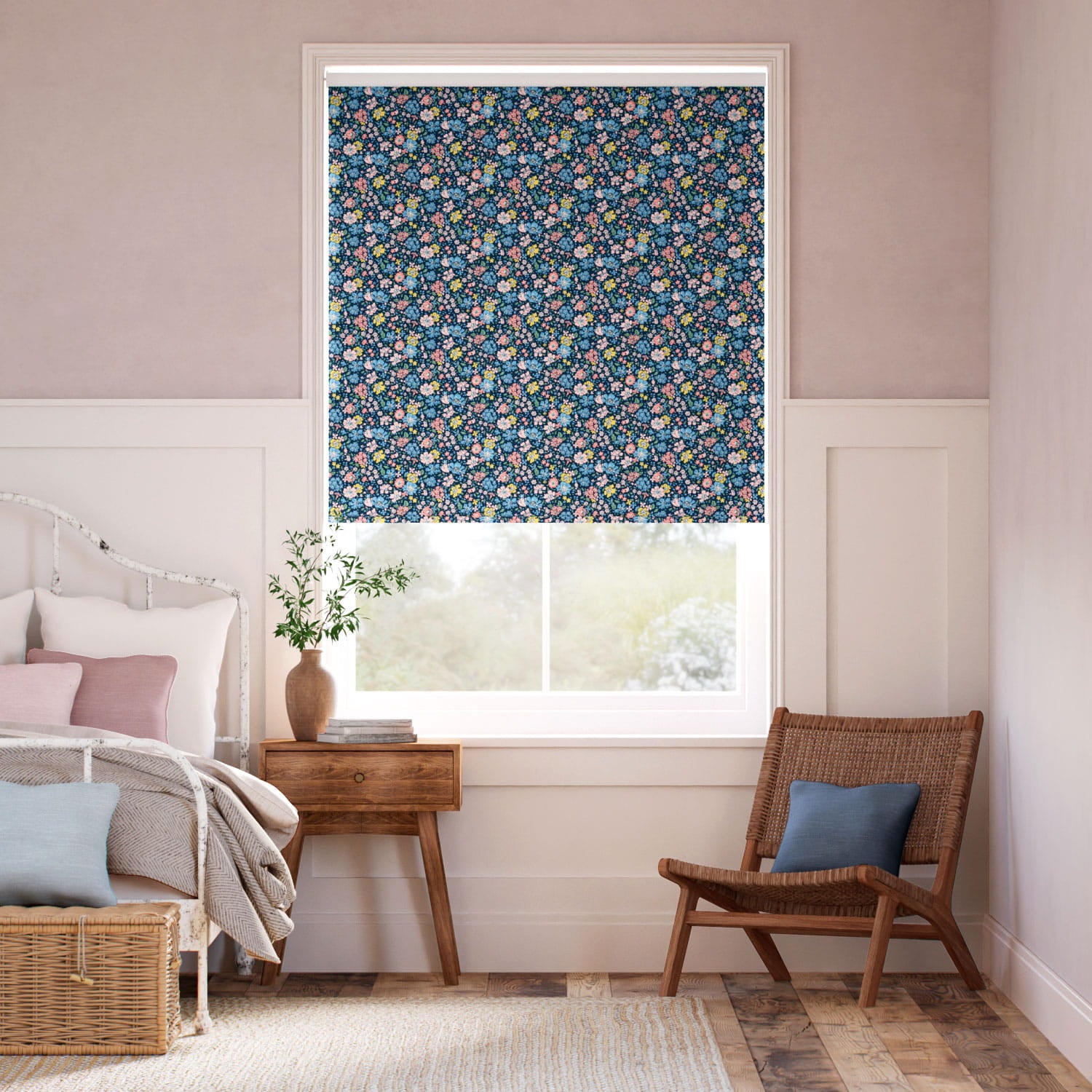 Colorized Glen Lyon Navy Roller Blind