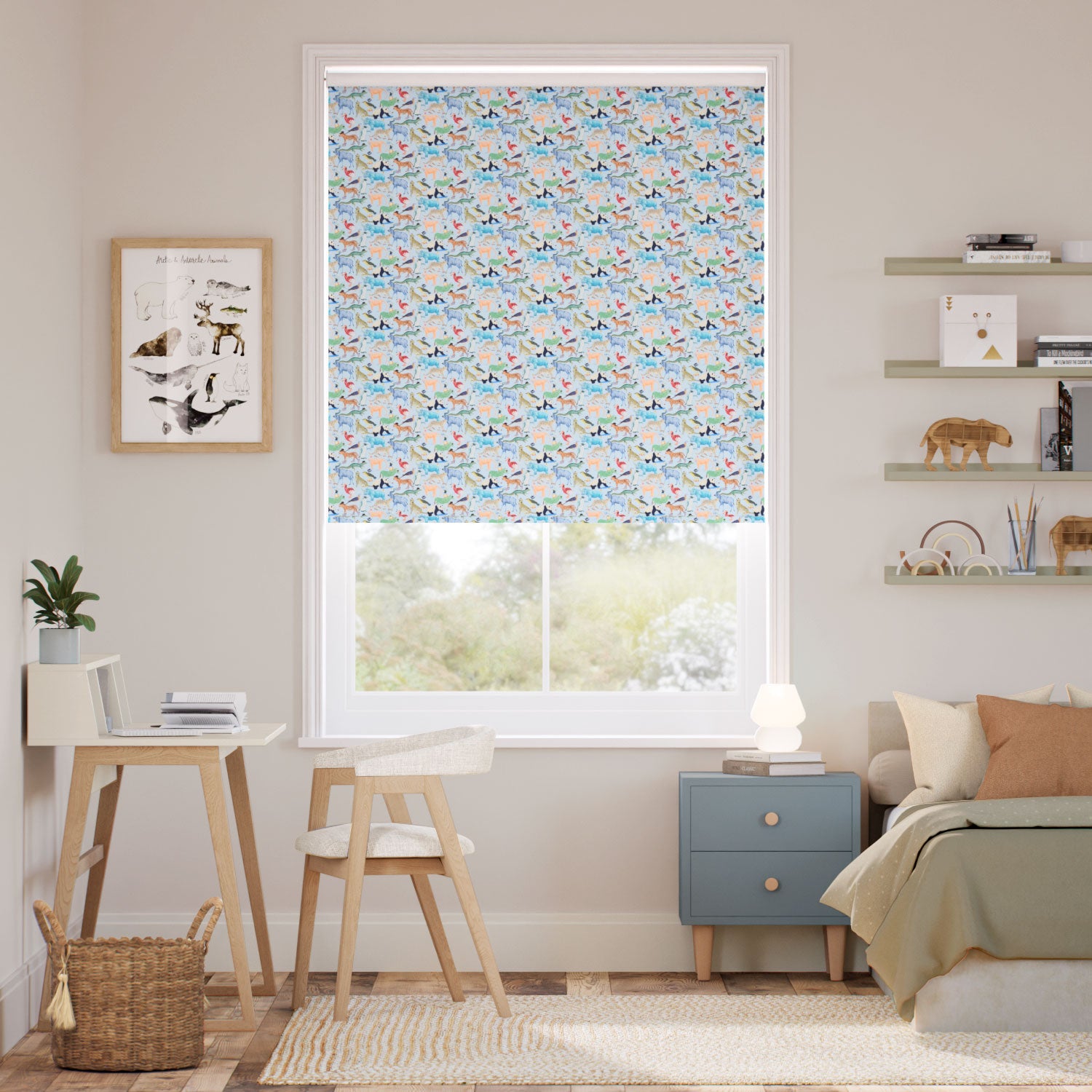 Colorized Quey Two Cornflower Roller Blind