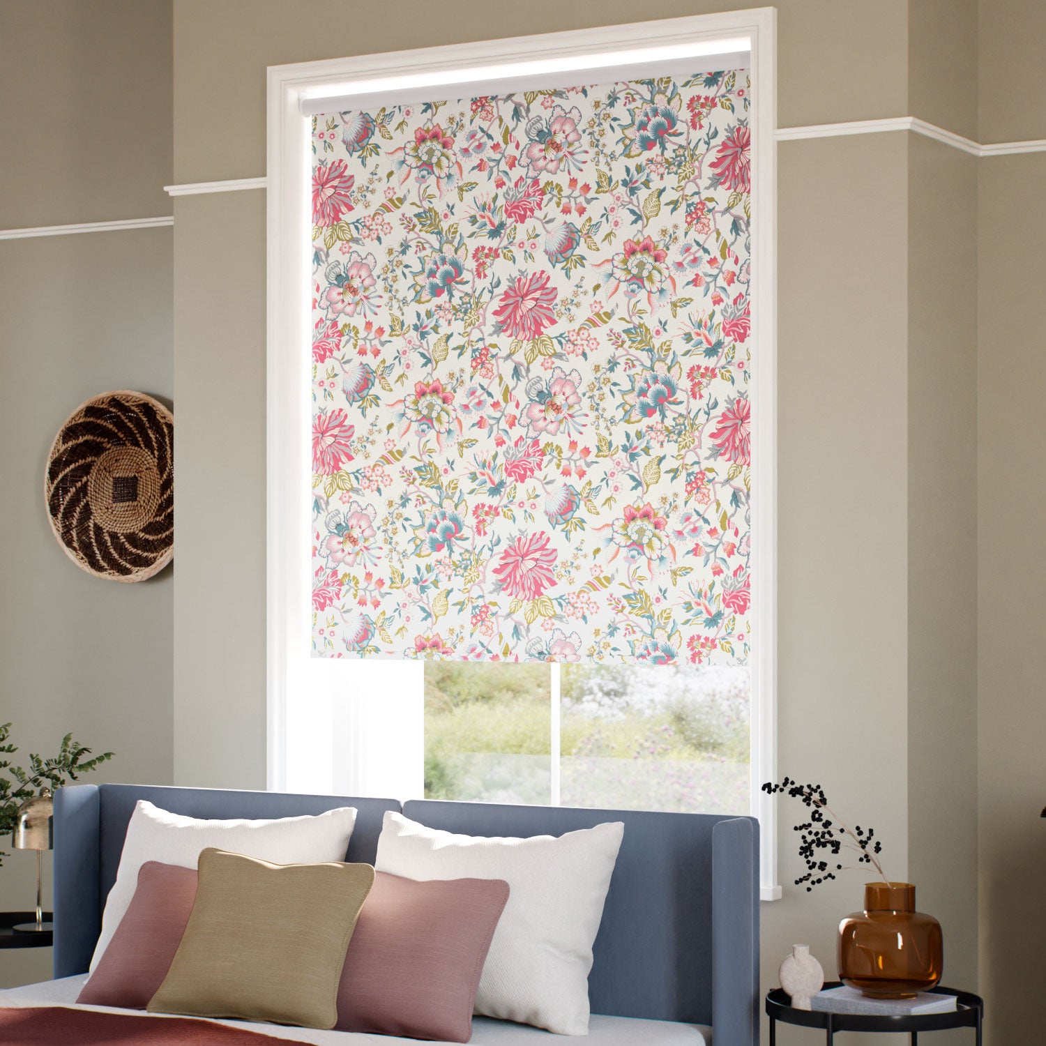 ColorizedZoom Twist2Go Christelle Carmine Rose Roller Blind 5389