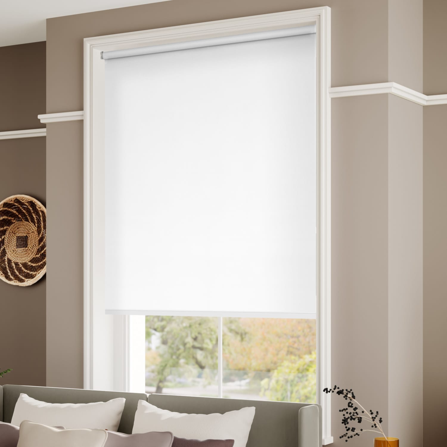 ColorizedZoom Twist2Go Toledo Blackout Crisp White Roller Blind 5428