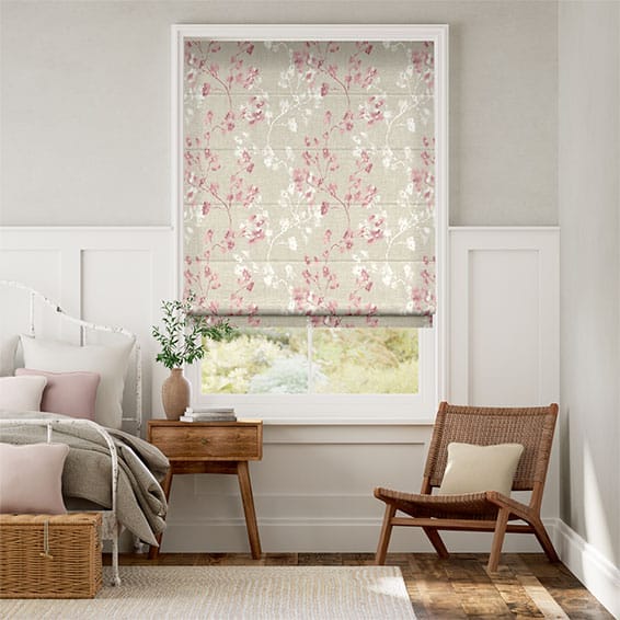 Renaissance Linen Blush Pink Roman Blind | Blinds 2go Ireland