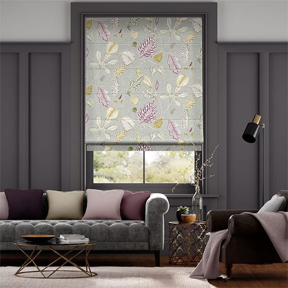 Colorized Flavia Wild Grape Roman Blind