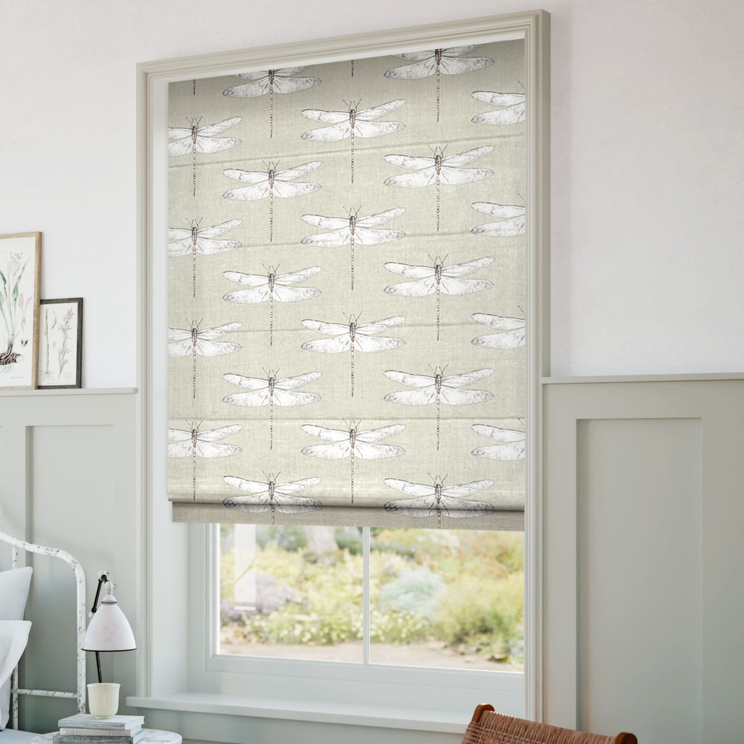 ColorizedZoom Demoiselle Dragonfly Stone Roman Blind 6649