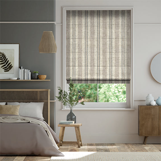 Colorized Truro Stripe Linen Sandstone Roman Blind 6657