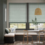 Colorized Paleo Linen Teal Wash  Roman Blind