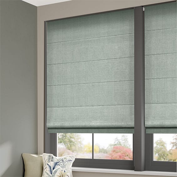 ColorizedZoom Paleo Linen Teal Wash  Roman Blind