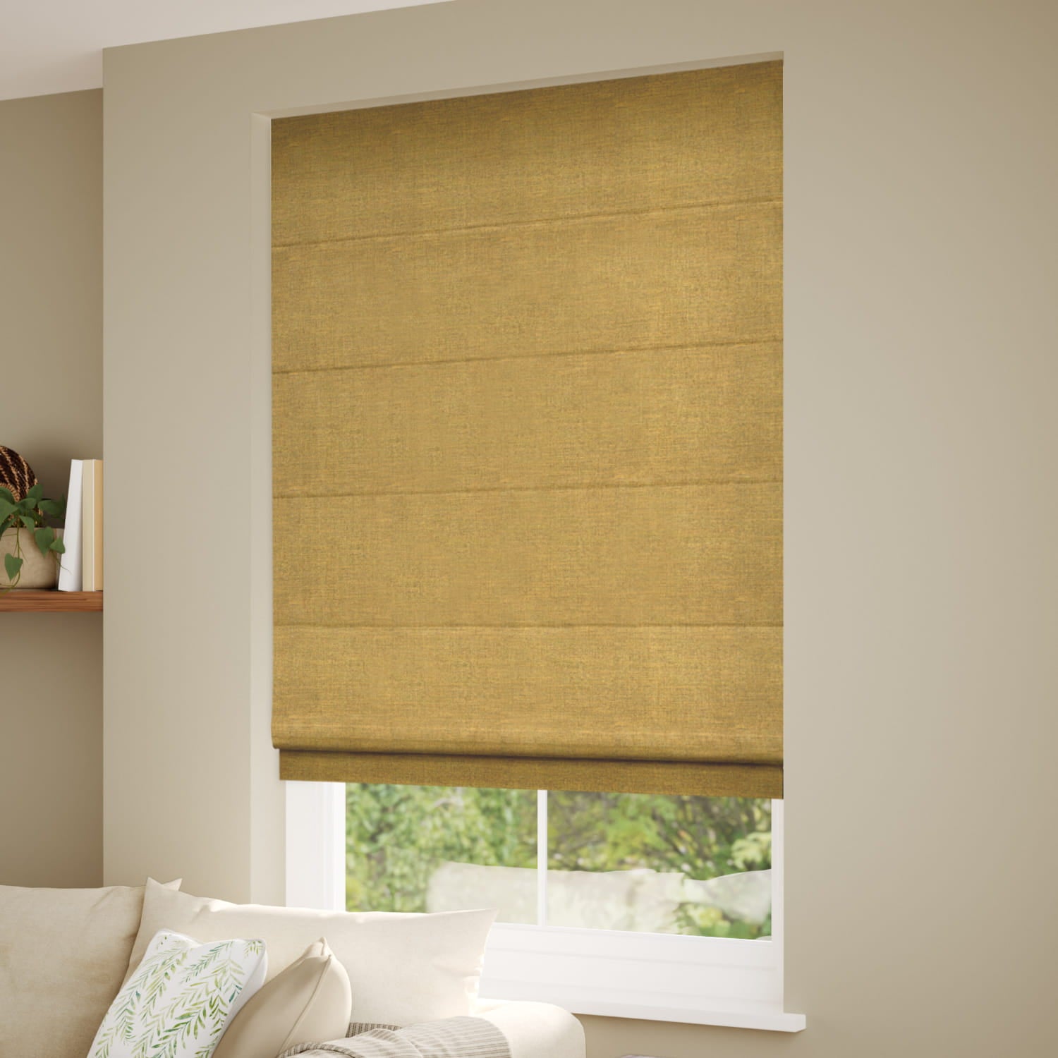 ColorizedZoom Paleo Linen Saffron  Roman Blind 6673
