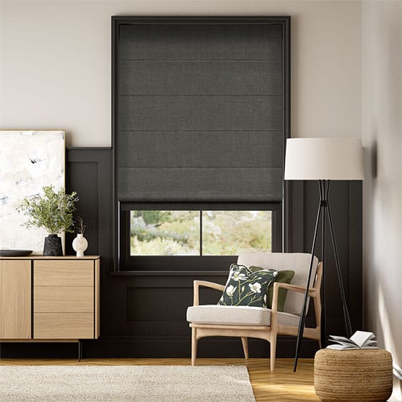 Colorized Paleo Linen Homespun Grey  Roman Blind 6669