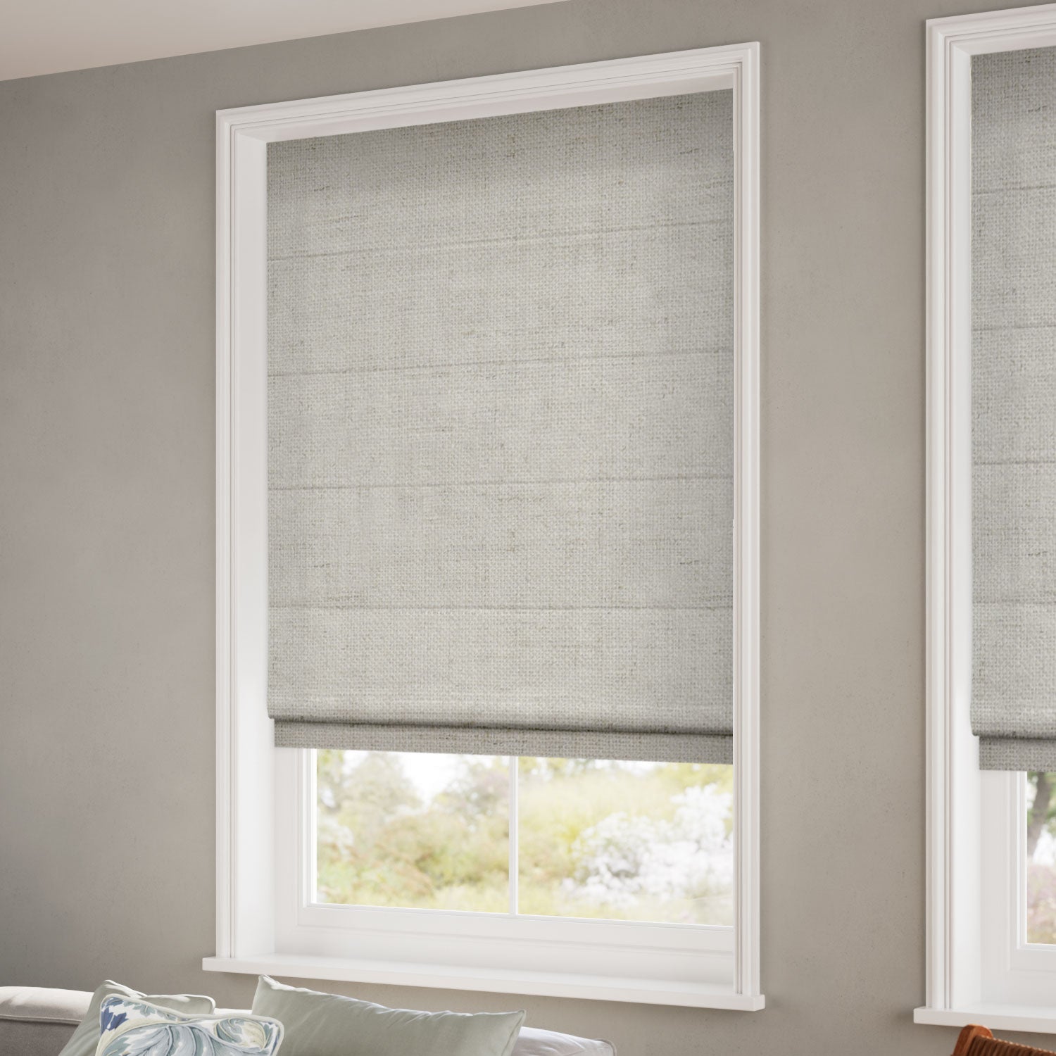 ColorizedZoom Paleo Linen Stone Roman Blind 8976
