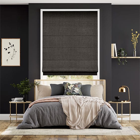 Colorized Paleo Linen Slate Roman Blind 6675