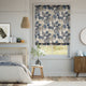 Colorized Blakely Linen Vintage Indigo Roman Blind 6686
