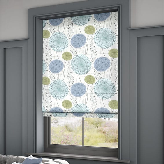 ColorizedZoom Gardenia Inky Blue Roman Blind 6691