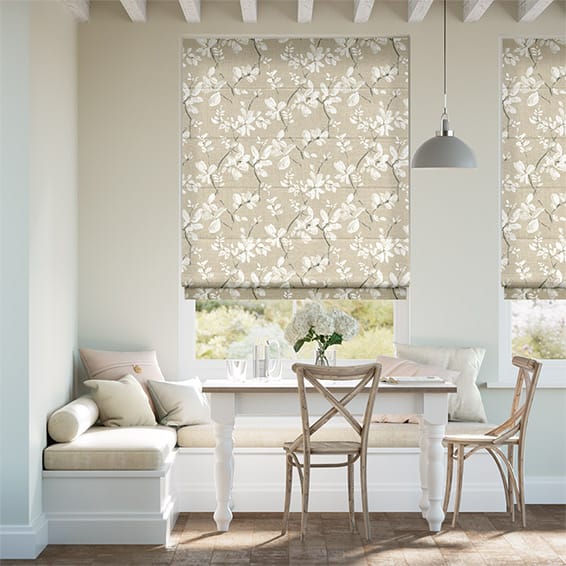 Colorized Madelyn Linen Chalk White Roman Blind