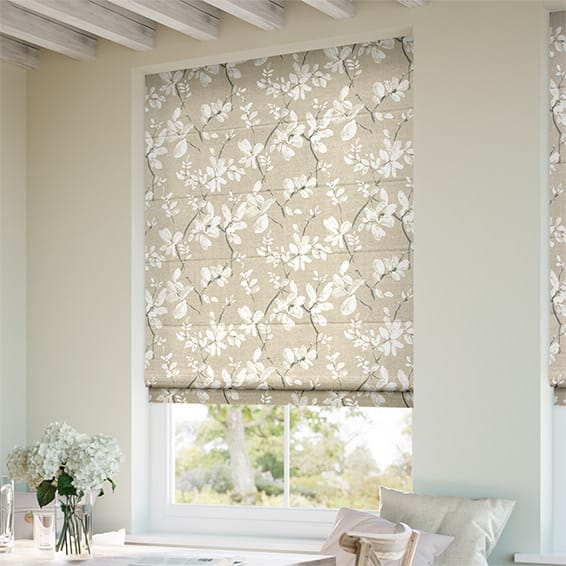 ColorizedZoom Madelyn Linen Chalk White Roman Blind