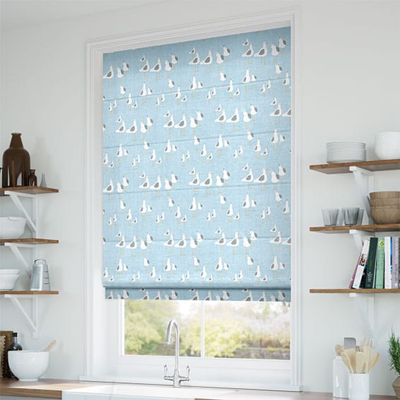 ColorizedZoom Gulls Blue Haze Roman Blind 6698