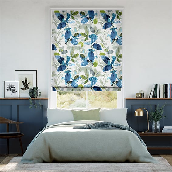 Colorized Hadley Linen Ocean Roman Blind 6708