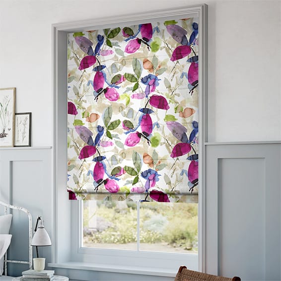 ColorizedZoom Hadley Linen Blooming Violet Roman Blind 6707