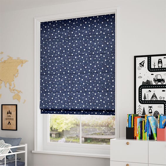 ColorizedZoom Starry Skies Blue Roman Blind