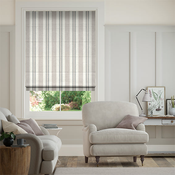 Colorized Truro Stripe Sandstone Roman Blind