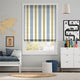 Colorized Truro Stripe Coastal Blue Roman Blind