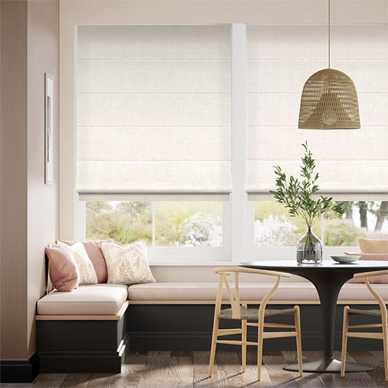 Colorized Bijou Linen Alabaster  Roman Blind 8747