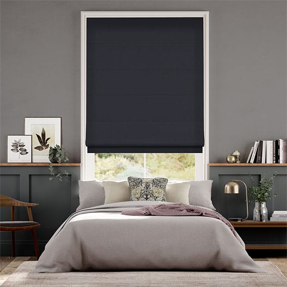 Colorized Bijou Linen Indigo  Roman Blind 6730