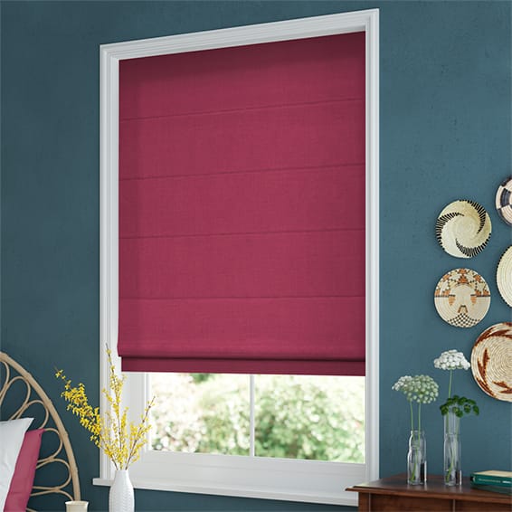 ColorizedZoom Bijou Linen Magenta  Roman Blind