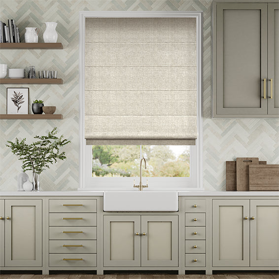 Colorized Bijou Linen Oatmeal Roman Blind 8744