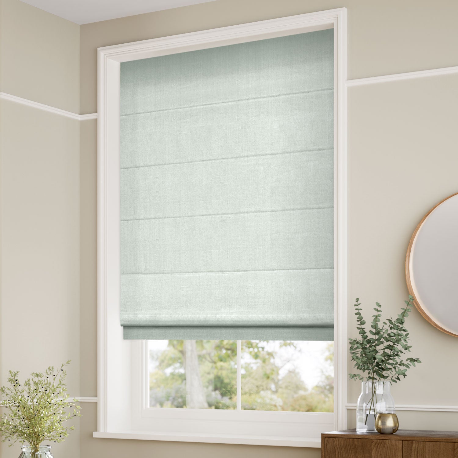 ColorizedZoom Bijou Linen Duck Egg  Roman Blind 8745