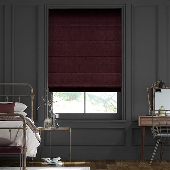 Colorized Bijou Linen Grape Roman Blind 8972