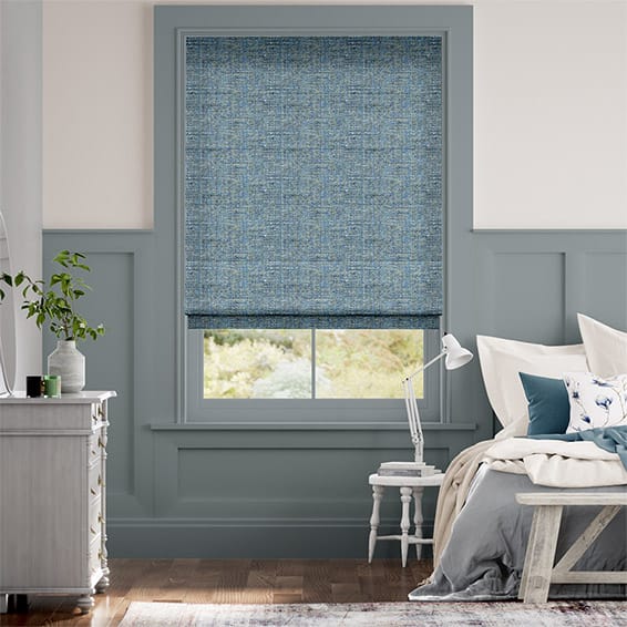 Colorized Glencoe Lake Blue Roman Blind 6809