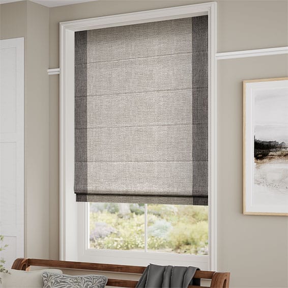 ColorizedZoom Caldicot Woven Grey Roman Blind
