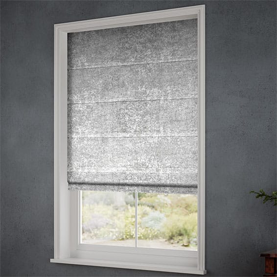 ColorizedZoom Crushed Velvet Steel Roman Blind 6826