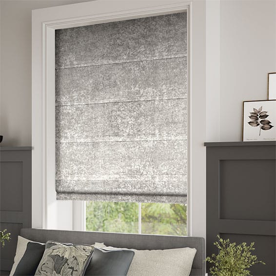 ColorizedZoom Crushed Velvet Warm Silver Roman Blind
