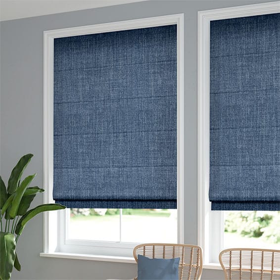 ColorizedZoom Eternity Linen Whale Blue Roman Blind 6840
