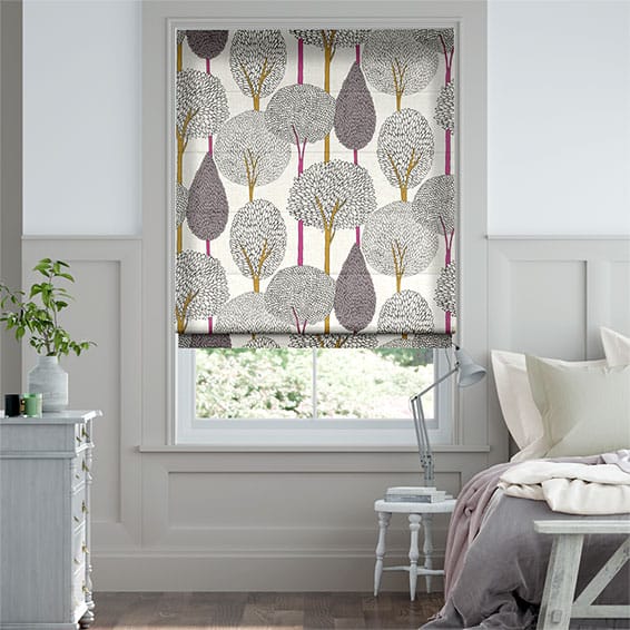 Colorized Silhouette Cerise Roman Blind 6843