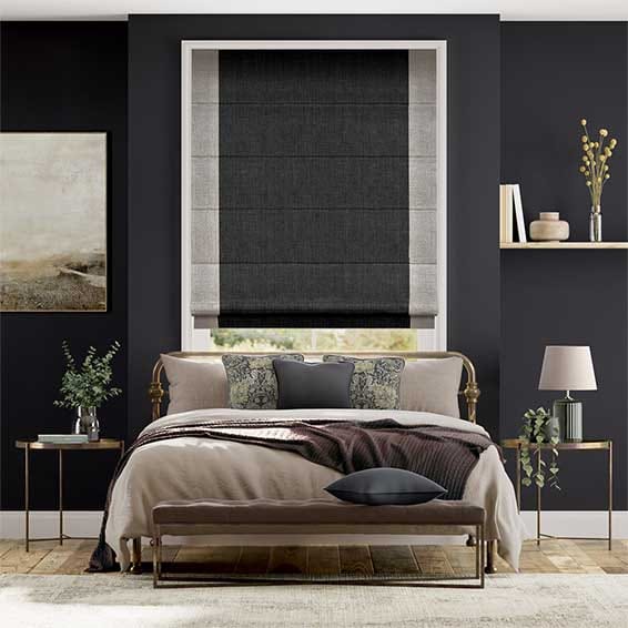 Colorized Eclissi Charcoal Roman Blind 6848