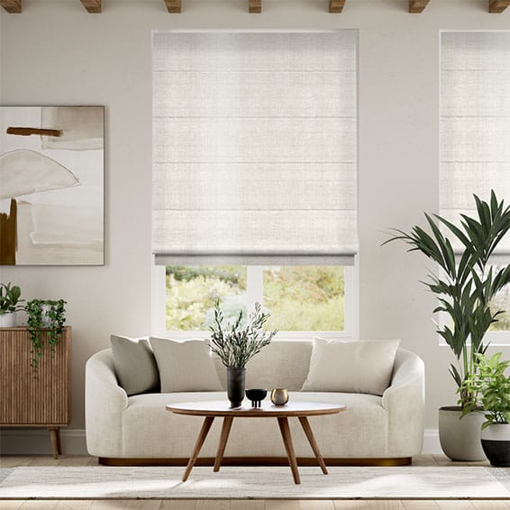 Colorized Dupioni Faux Silk Starlight Grey Roman Blind 6876