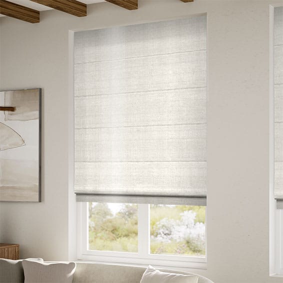 ColorizedZoom Dupioni Faux Silk Starlight Grey Roman Blind 6876