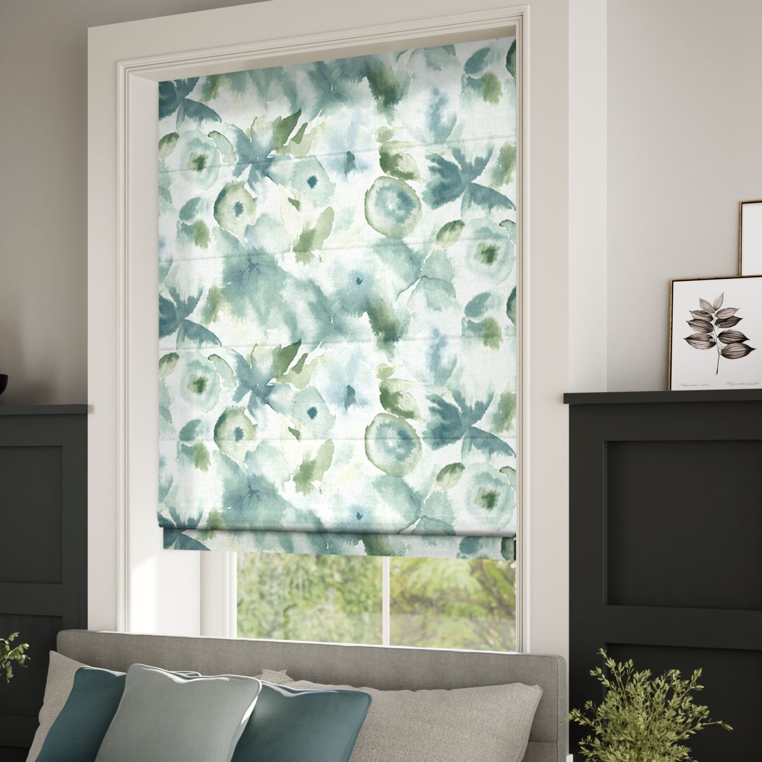ColorizedZoom Flores Seaspray  Roman Blind 6888