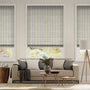 Colorized Twill Stripe Linen Smoke Roman Blind 8960