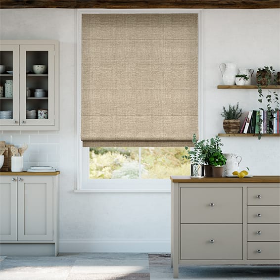 Colorized Linen Hopsack Roman Blind