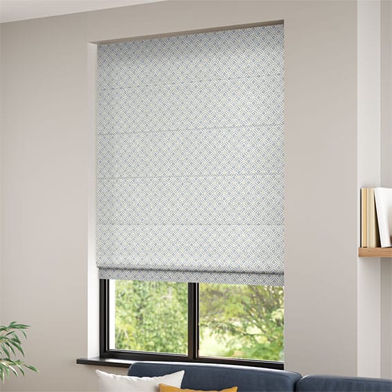 ColorizedZoom Fretwork Diamond Pebble Roman Blind
